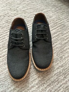 Amazon Black Kids Dress Shoes with Brown Trim